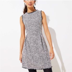 Loft Shimmer Boucle Flare Dress